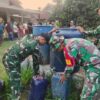 PEDULI KEBUTUHAN WARGA, TNI BERSINERGI SALURKAN AIR BERSIH KE KAMPUNG RAMSAI WAY KANAN