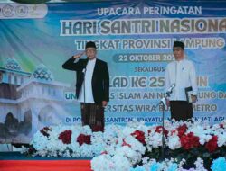 Gubernur Rahmat Mirzani Djausal  Pembina Upacara Peringatan Hari Santri Nasional Tingkat Provinsi Lampung Tahun 2026