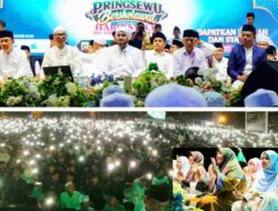 Ribuan Umat Muslim Berbagai Penjuru  di Provinsi Lampung  Padati Acara Pringsewu Bershalawat