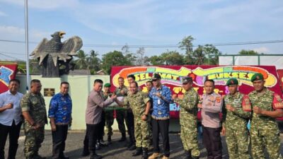 Kapolsek Tanjung bintang Geruduk  Koramil Tanjung bintang,Berikan Ucapan Selamat Dihari Jadi TNI Ke 81