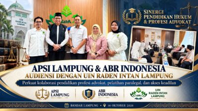 Bangun Sinergi Pendidikan Hukum, APSI Lampung dan ABR Indonesia Audiensi dengan Rektor UIN Raden Intan Lampung