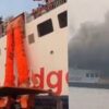KMP Batu Mandi Terbakar di Alur  Perairan Merak, Seluruh Penumpang dan Awak Kapal Sedang Dievakuasi
