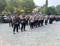 Satuan Brimob Polda Lampung Laksanakan Pengamanan Ketat Pertandingan Bhayangkara FC vs PSIM Yogyakarta