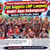 Perkuat Nasionalisme dan Persatuan Bangsa, 200 Anggota LMP Lampung Hadiri Apel Kebangsaan Kodam XXI/Radin Inten